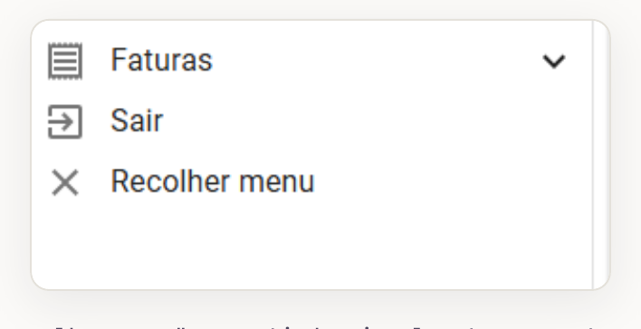 Ação "recolher menu" competindo visualmente com outras ações